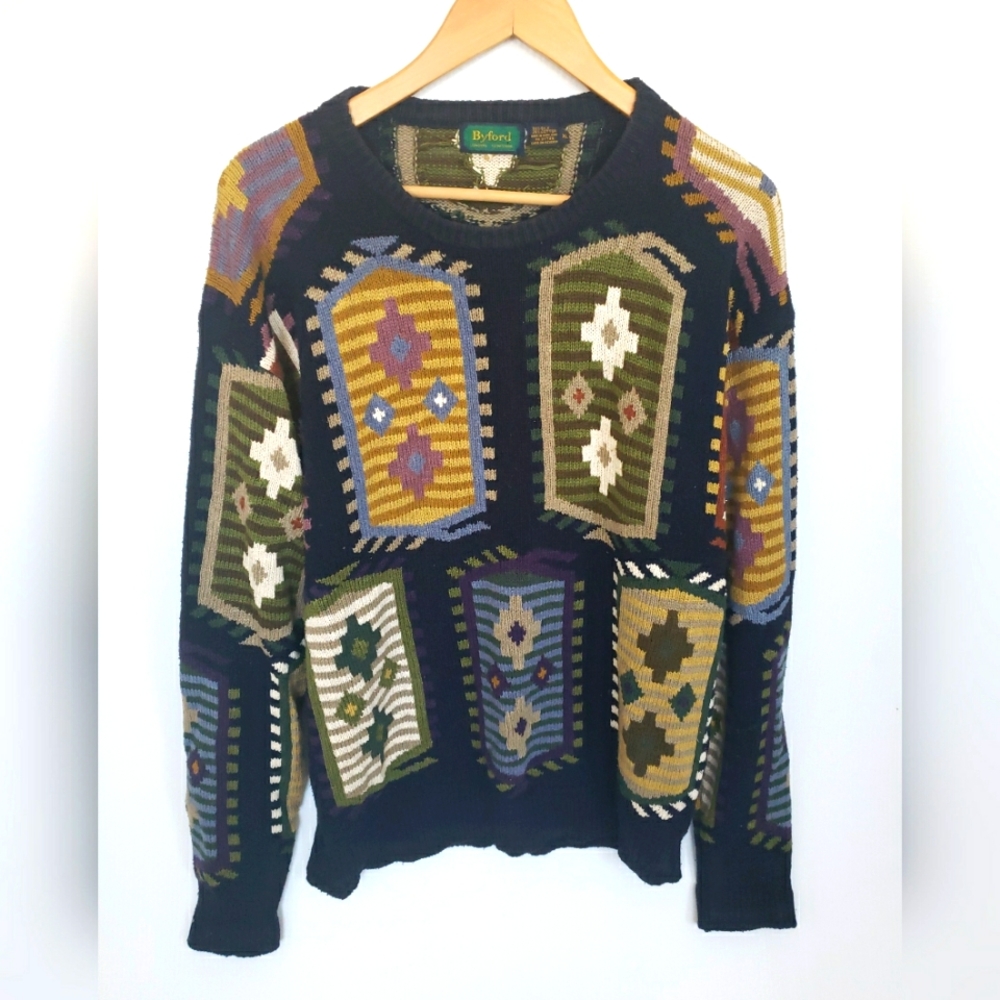Byford Mens XL Silk Blend Cosby Sweater - Picture 1 of 3